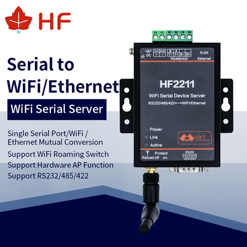 Convertisseur Ethernet WiFi, série RS232 RS485 RS422 vers WiFi, TCP IP Telnet Modbus, serveur série DTU, livraison gratuite depuis la russie, HF2211 ► Photo 1/6