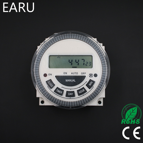 EARU-minuterie numérique LCD 220-230V 240V AC, minuterie Programmable, interrupteur à minuterie avec relais 16a répertorié UL, câblage facile ► Photo 1/6