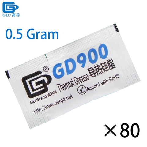 GD900 – pâte thermique graisse en Silicone, composé de dissipateur thermique, haute Performance, 80 pièces, gris, poids Net 0.5 grammes pour refroidisseur de CPU MB05 ► Photo 1/5