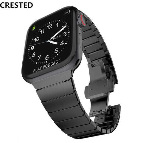 Bracelet en acier inoxydable pour bracelet de montre apple 44mm/40mm montre apple 5 3 4 bandes iwatch 42mm 38mm correa luxe lien bracelet ceinture ► Photo 1/6