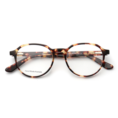 Lunettes rondes pour femmes, monture Vintage, tortue, bord complet, en acétate, légère, à la mode, prescription ► Photo 1/6