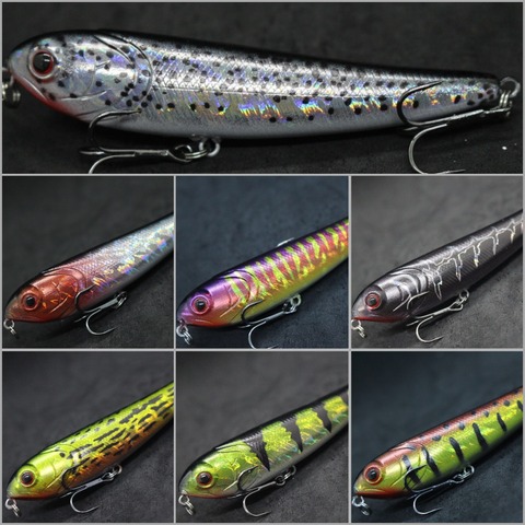 WLure 10cm 18g longue coulée Topwater Popper marche leurre ZigZag Action flottant appât 3D yeux durs pêche leurre W635 ► Photo 1/6