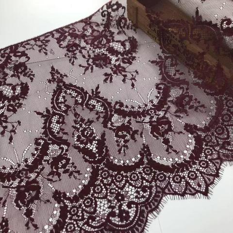 Offre spéciale chantilly dentelle rose en différentes couleurs 36cm bordeaux français dentelle tissu couleur menthe cils dentelle garniture ► Photo 1/6