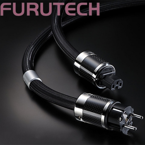 HiFi Schuko Furutech Alpha PS-950 haut Rhodium fibre de carbone fièvre ue câble d'alimentation ca FI-E50 FI-50 (R) prise ► Photo 1/6