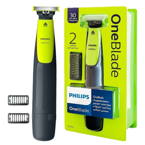 Original Philips OneBlade QP2520/11 rasoir electrique homme tondeuse barbe rasoir humide et sec durable one blade lavable imperméable rechargeable précision tondeuse a barbe rasoir électrique homme ► Photo 1/6