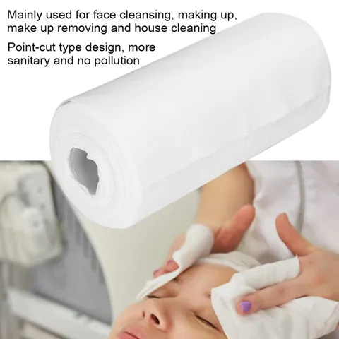 100 pièces/rouleau serviettes de visage jetables salle de bain coton visage serviette de nettoyage doux tissu Facial lingettes de maquillage démaquillant tampon maquillage outil ► Photo 1/6