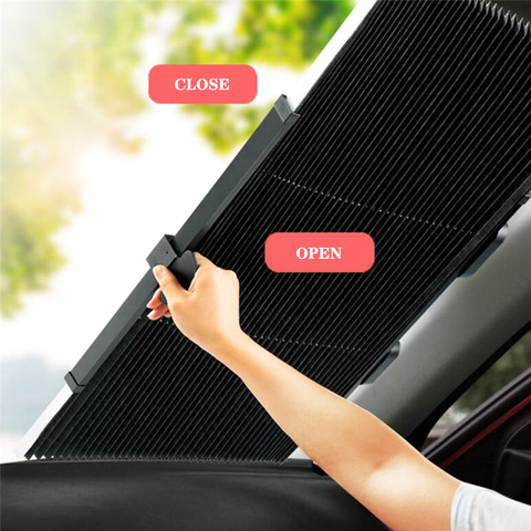 Pliage Auto bloc couverture avant fenêtre rétractable pare-brise pare-soleil visière voiture nouveau bricolage Sunproof protéger accessoires extérieurs ► Photo 1/6