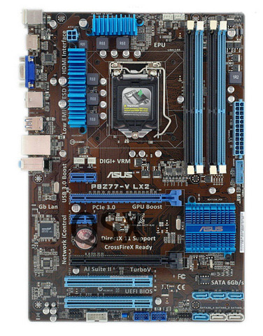 Utilisé, pour Asus P8Z77-V LX2 Carte Mère De Bureau Z77 Socket LGA 1155 i3 i5 i7 DDR3 32g SATA3 USB3.0 ATX ► Photo 1/3