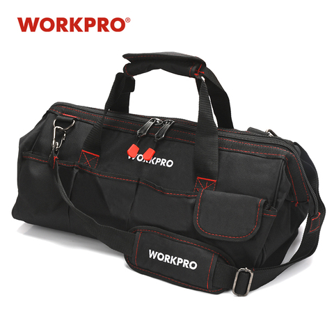 WORKPRO sacs à outils, Portable étanche électricien sac multifonction toile outil organisateur pour réparation Installation cvc ► Photo 1/6