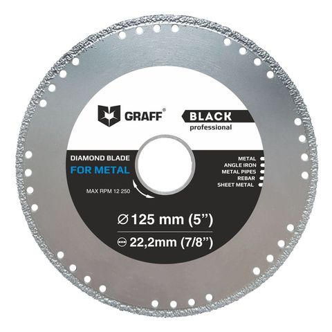 Disque diamant de coupe pour métal 125mm Graff noir pour angle Makita (bulgare) ► Photo 1/2