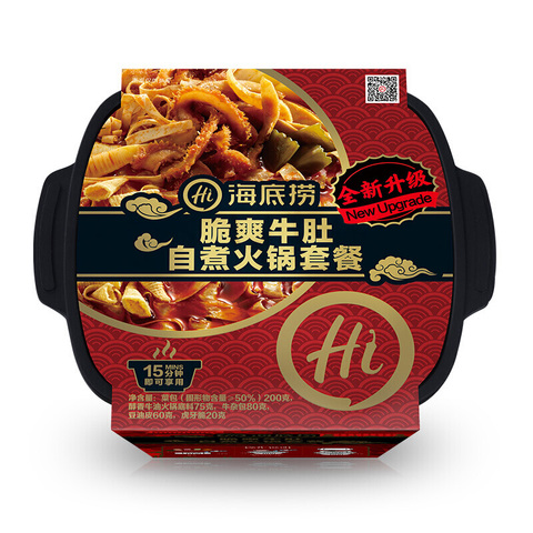 Nouilles instantanées chinoises salut! Rouleau de boeuf + chips auto-chauffantes Haidilao huoguo (1 pièce * 700gr brut) ► Photo 1/6