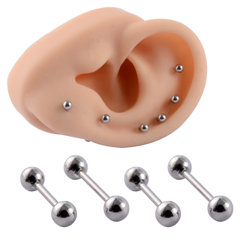 Acier inoxydable oreille Tragus Cartilage Piercing argent couleur boule boucle d'oreille conque oreille Lobe goujon hélice Cartilage Piercing bijoux ► Photo 1/6