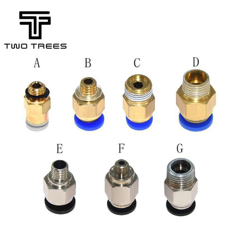 Connecteur de raccords pneumatiques pour imprimantes 3D à Air droit, pièces en cuivre pour extrudeuse V6 Bowden, Filament 4x2mm, tube en PTFE M6 ► Photo 1/6