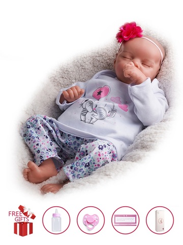 RBG 17 pouces Reborn bébé nouveau-né dormir Bebe doux vinyle poupées réaliste poupée Surprise cadeau jouets pour enfants fille LoL ► Photo 1/6