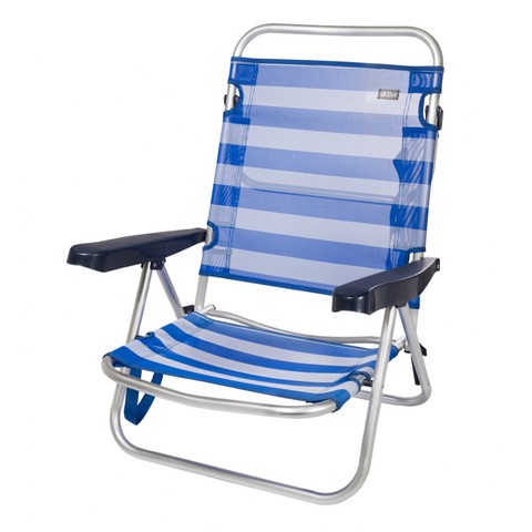 Chaise pliante multi-positions Aktive Beach 61x43x82cm marin, chaises de plage, chaises pliantes avec support, chaise de camping ► Photo 1/4