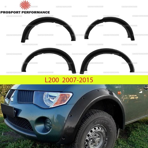 Extensions de passage de roue Mitsubishi L200 2007-15g. Dans le. Enlèvement 90mm protection moulage ABS plastique corps kit tuning style 1 k-t 4 pièces ► Photo 1/3