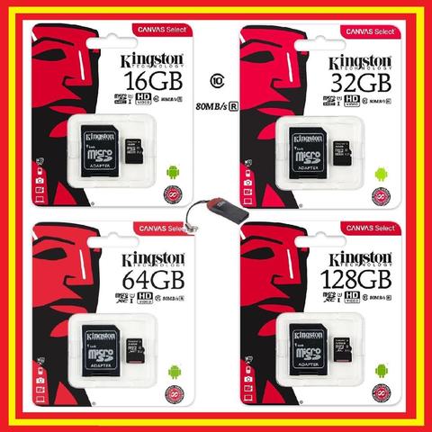 Carte micro SD Kingston originale, stockage de mémoire, 16 Go, 32 Go, 64 Go,128 Go ► Photo 1/2