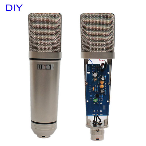 Microphone à condensateur professionnel 34mm, HTT-U87S argent, à monter soi-même, pour enregistrement sonore en Studio, musique ► Photo 1/6