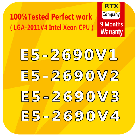 E5-2690 Intel Xeon processeur CPU serveur E5 2690 V4 V3 V2 Original Officia/QS/ES Version 20/25/30/35M 8/10/12/14 cœurs 135W 14nm ► Photo 1/6