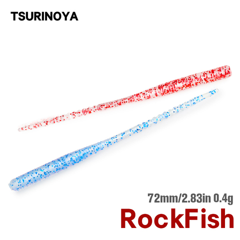 TSURINOYA – lot d'appâts artificiels souples pour la pêche, pack de leurres pour attraper des poissons, des poissons, des Rockfish, des vers, avec lueur UV, avec Wobber, 72mm, 0.5g, 12 pièces ► Photo 1/6