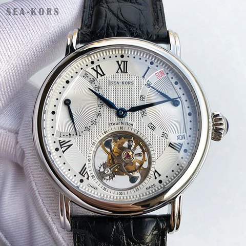 Seakors – montre-bracelet de luxe en saphir pour hommes, mécanique, tourbillon, ST8004 ► Photo 1/6