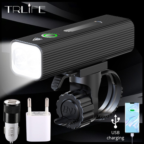 Phare de vélo TRLIFE 5200mAh comme batterie externe 1000Lumens USB rechargeable L2 lumière de vélo avant IPX5 étanche vtt vélo lampe de poche ► Photo 1/6