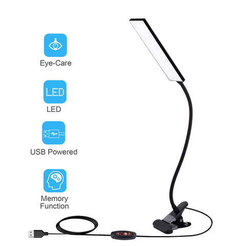 KEXIN – lampe de bureau LED à pince, 5W, avec 3 Modes d'éclairage, 48 pièces, perles, variateur, 14 niveaux de serrage ► Photo 1/6