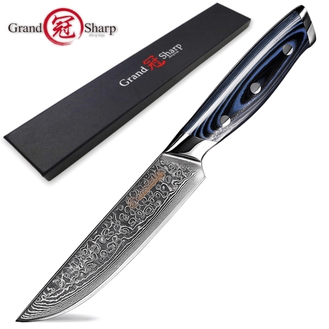Couteau à Steak VG10 damas japonais, utilitaire en acier inoxydable, tomate Pizza outils de cuisine, Chef Gadgets de cuisine, couverts nouveau ► Photo 1/6