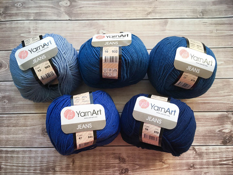 Jeans yarnart, jeans yarnart, fils semi-coton, fils pour tricot, fil 1 filature ► Photo 1/6