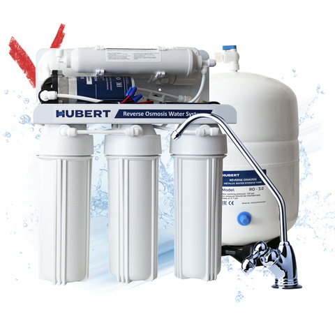 Osmose inverse Hubert ro50b-dr avec purificateur d'eau à pompe, purification de l'eau filtre inverse à 5 étages ► Photo 1/1