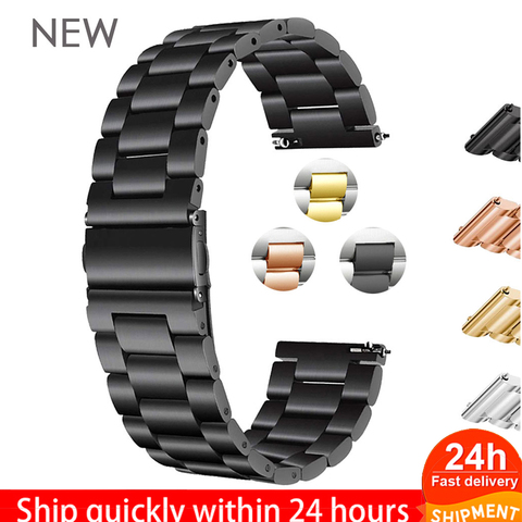 18 мм 22 мм 20 мм 24 мм ремешок для часов из нержавеющей стали для SAMSUNG Galaxy Watch 42 46 мм GEAR S3 Active2 Classic quick release ► Фото 1/6