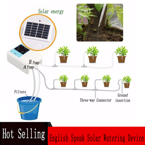 Система капельного полива сада 1/2, контроллер насоса, система таймера на солнечной батарее, умная фотосистема для растений ► Фото 1/6