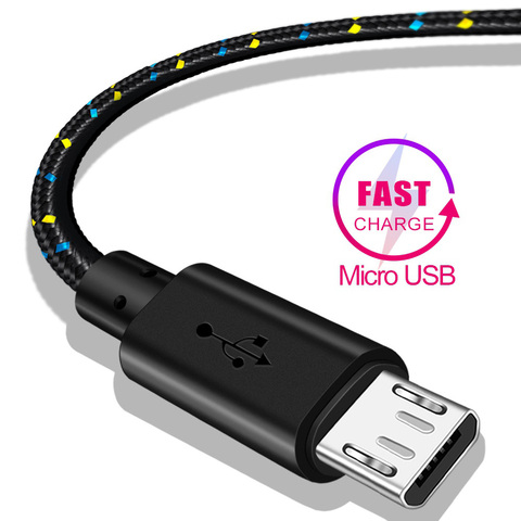 Micro USB кабель 0,2 м 1 м 2 м 3 м нейлоновая плетеная Быстрая зарядка microusb мобильный телефон кабель для передачи данных для samsung s7 xiaomi redmi note 5 ► Фото 1/6