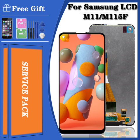 Оригинальный ЖК-дисплей для Samsung Galaxy M11 LCD M115 SM-M115 M115F M115G/DS, ЖК-дисплей, сенсорный экран, дигитайзер, стекло в сборе с рамкой ► Фото 1/6