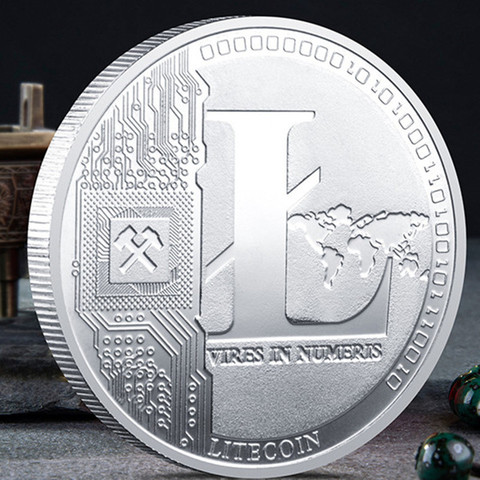 Креативная сувенирная монета Litecoin, Посеребренная Коллекционная большая подарочная коллекция Litecoin, коллекция искусства, физическая памятная монета ► Фото 1/6