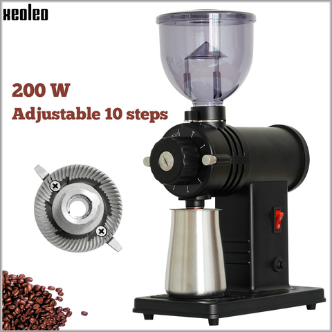Электрическая кофемолка Xeoleo, измельчитель для заусенцев, уровень 1-10, регулирующий клапан, очень жесткий, черный/желтый/розовый ► Фото 1/6