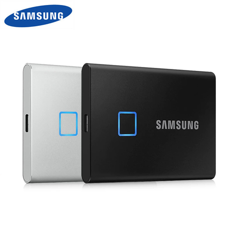 Samsung T7 Touch портативный SSD 1 ТБ USB3.2 500GB 2 ТБ Распознавание отпечатков пальцев разблокировка Type-C интерфейс внешний твердотельный накопитель ► Фото 1/6