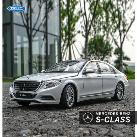 Модель автомобиля Mercedes S-CLASS welly 1:24, модель автомобиля из сплава, коллекция украшений, Подарочная игрушка, модель литья под давлением для маль... ► Фото 1/5