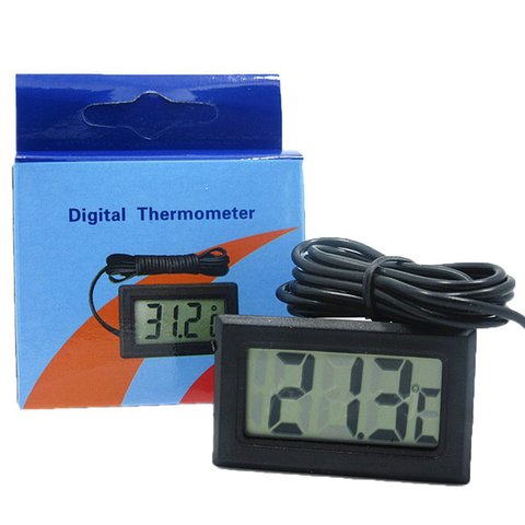 Цифровой термометр с аккумулятором, мини-термометр с датчиком для помещений и улицы ► Фото 1/6