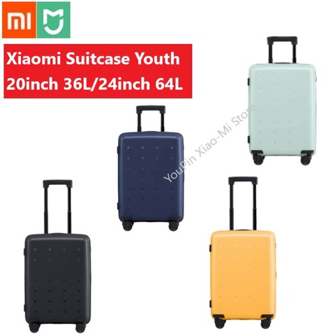 Оригинальный чемодан Xiaomi Mi Youth Version, 20 дюймов/36 л, 24 дюйма/64 л, TSA замок, Спиннер, колесо для ручной клади, чемодан для путешествий на открытом воздухе ► Фото 1/6