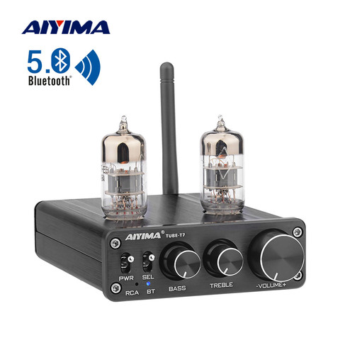 AIYIMA 6N3 трубчатый усилитель HiFi стерео предусилитель Bluetooth 5,0 предусилитель вакуумный пульт управления басами высокое качество звука ► Фото 1/6