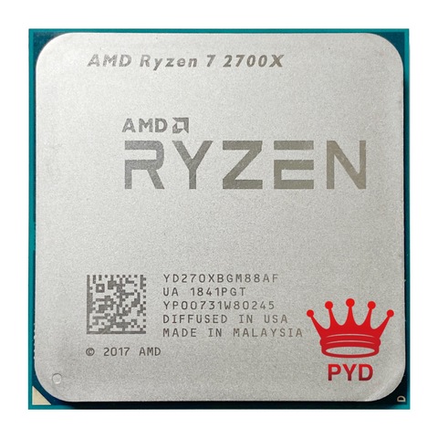 Процессор AMD Ryzen 7 2700X R7 2700X YD270XBGM88AF, 8-ядерный 16-поточный процессор, 16 Мб, 3,7 Вт, разъем AM4, 105 ГГц ► Фото 1/2