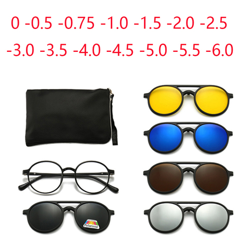 Магнитные солнцезащитные очки с клипсой для мужчин, спортивные очки для близорукости для вождения, индивидуальный рецепт 0 -1-1,5-2-2,5-3-3,5-4 -5-6,0 ► Фото 1/6