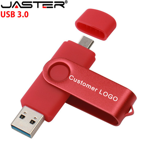 JASTER OTG USB 3,0 128 ГБ USB флеш-накопитель 16 ГБ 32 ГБ двухсторонний флеш-накопитель для Android мобильный телефон 8 Гб USB флешка 64 Гб флешка ► Фото 1/6