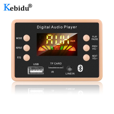 Kebidu 5 В до 12 в беспроводной Bluetooth 5,0 MP3 декодер плата модуль AC6926 чипсет FM радио модуль MP3 FLAC WMA WAV для автомобильного комплекта ► Фото 1/6