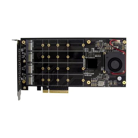 PCIe 3,0 X4 PLX8724 до 4 порта M.2 NVMe SSD адаптер карта расширения Quad Mkey Nvme в конвертер PCI-E для ПК 32G/bps win10 linux ► Фото 1/6