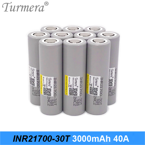 21700 батарея 3000mah 40A INR21700-30T перезаряжаемая литиевая батарея для электронной сигареты Vape и отвертки пылесос Turmera ► Фото 1/5