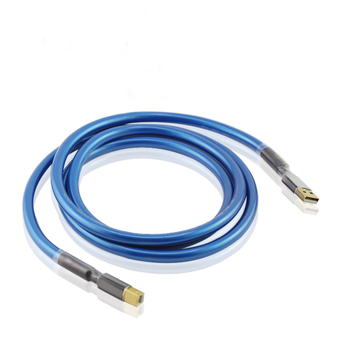HI-End посеребренный USB кабель USB2.0 A to B цифровой аудио DAC кабель, Профессиональный USB 2,0 кабель аудио USB Поворотный Кабель ► Фото 1/4
