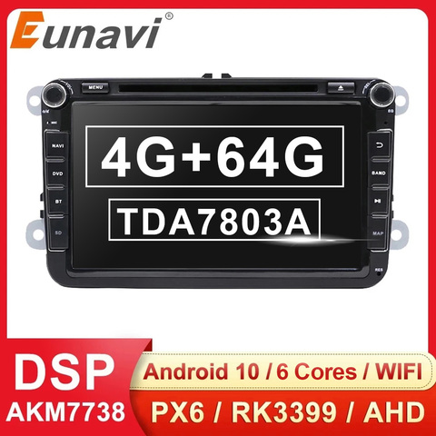 Eunavi 2Din Android GPS автомобильный DVD мультимедиа радио авто для VW Polo Jetta passat b6 b7 cc fabia Шкода Октавия, Шкода Туран Гольф 6 Tiguan ► Фото 1/6