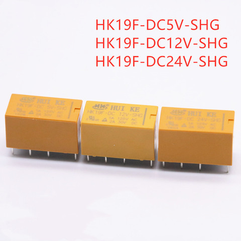 5PCS Mini Power Relay HK19F-DC5V-SHG HK19F-DC12V-SHG HK19F-DC24V-SHG Coil DPDT 8 Pin Relays PCB Type HK19F 2NO 2NC ► Фото 1/5